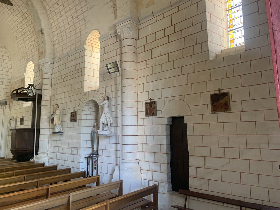 nef, mur gouttereau sud
