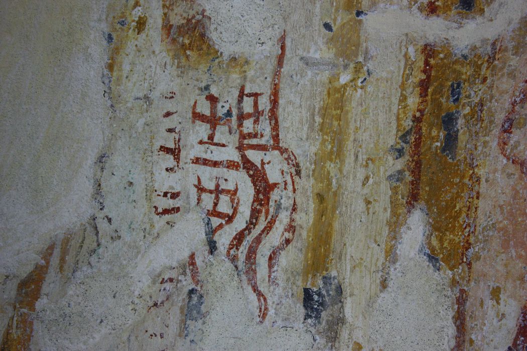 peinture monumentale de la nef, détail du mur sud-est