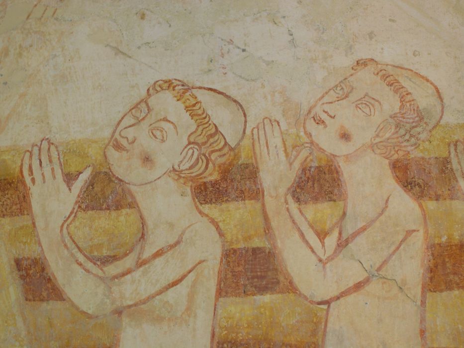 peinture monumentale de la nef, détail du mur sud-est