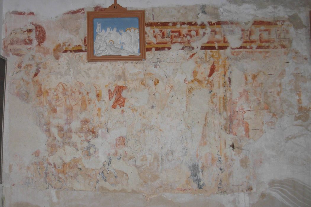 peinture monumentale de la nef, mur sud-est, vue partielle