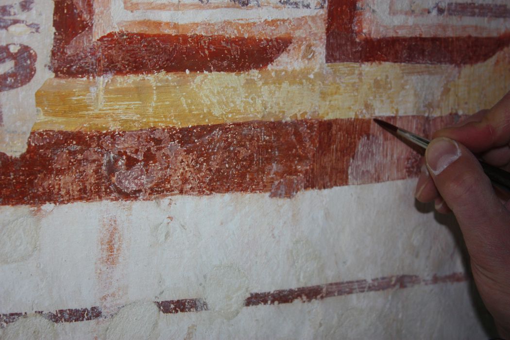 peinture monumentale de la nef, détail du mur sud-est