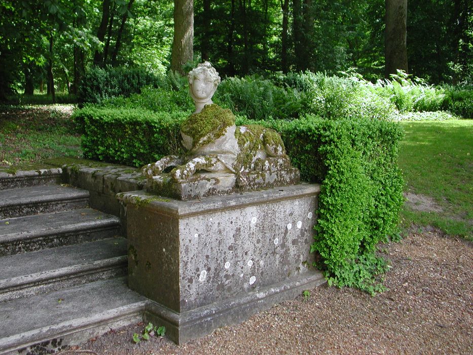 Château : Parc, détail d’une statue