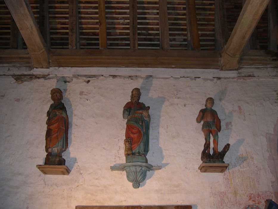 statues : Saint Marc, saint Michel terrassant le dragon, saint Arventin