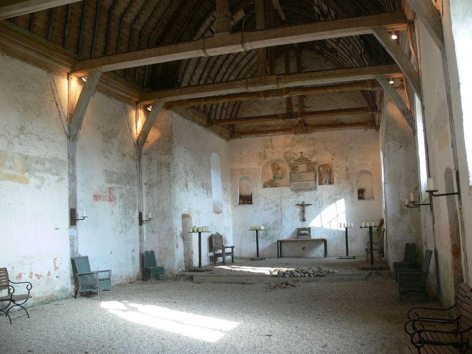 Château de la Gadelière : Chapelle, nef, vue générale