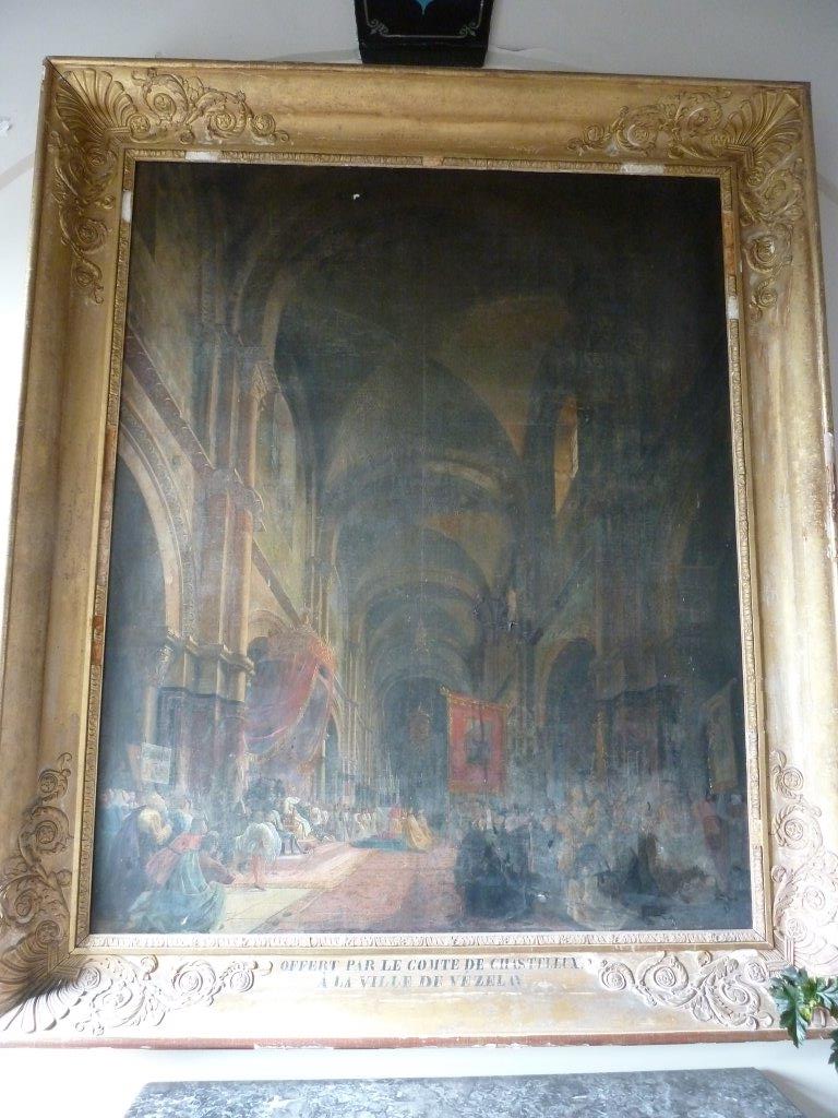 tableau et son cadre : Vue intérieure du monastère de Vézelay, en Bourgogne, vue générale - © Ministère de la Culture (France), Direction Régionale des Affaires Culturelles de Bourgogne-Franche-Comté – Tous droits réservés