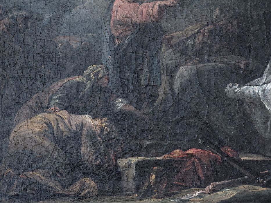 Tableau : vue rapprochée sur saintes Marthe et Marie-Madeleine