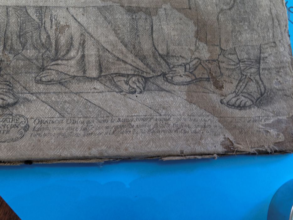 Tableau : détail de l'inscription droite