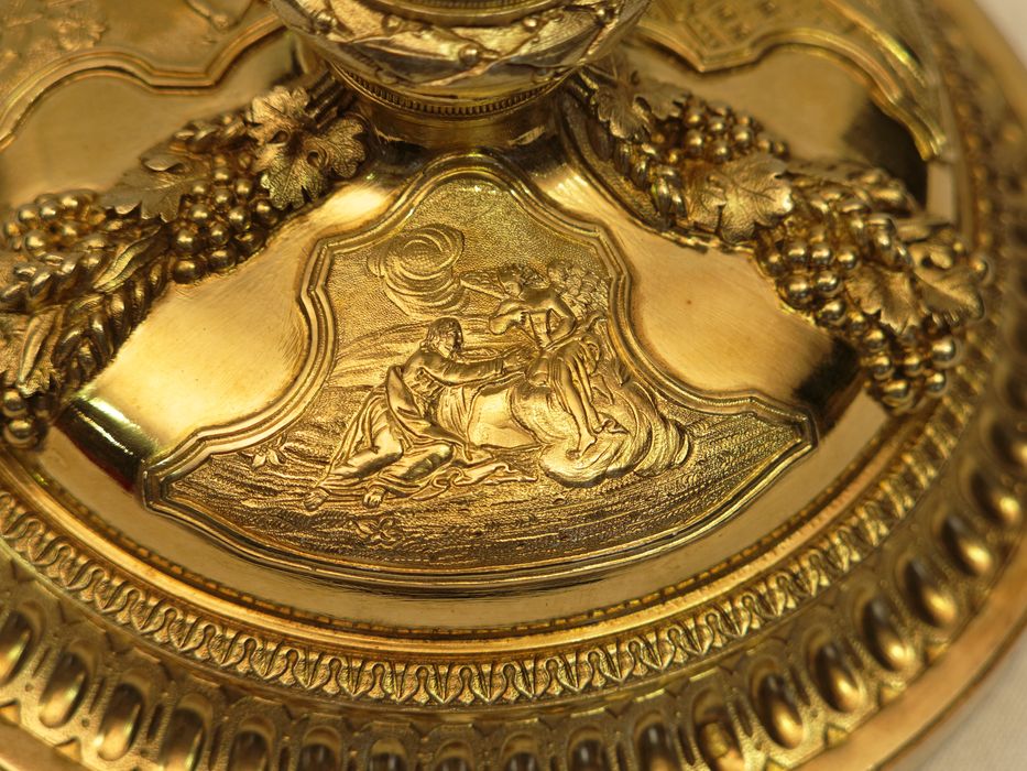 Calice : vue partielle du pied et de la scène de l'Agonie