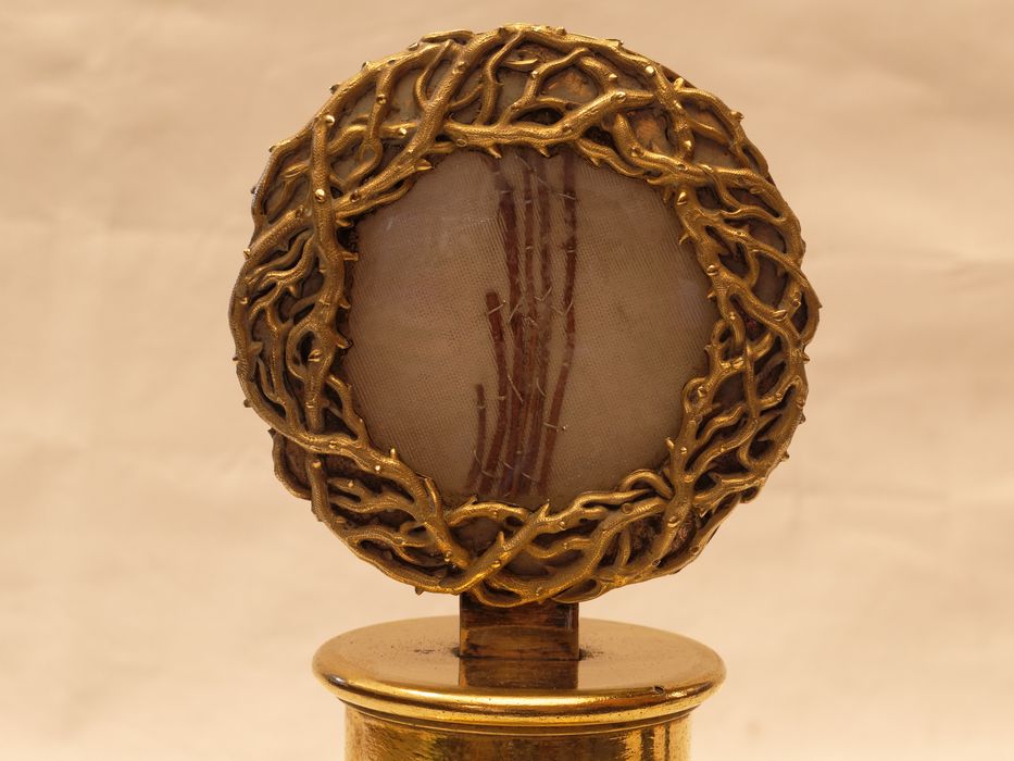 Reliquaire-monstrance : vue de la boîte à reliques