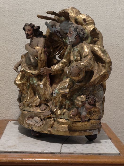 Statue-reliquaire (Trinité) : vue latérale