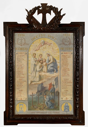 tableau commémoratif des clercs morts pour la France (TC2  p. 89) - © Ministère de la Culture (France), Direction Régionale des Affaires Culturelles de Bourgogne-Franche-Comté – Tous droits réservés