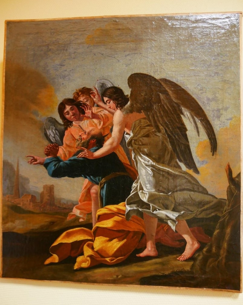 tableau : Abraham et les trois anges (TC1, p. 51) - © Ministère de la Culture (France), Direction régionale des affaires culturelles de Bourgogne-Franche-Comté – Diffusion restreinte