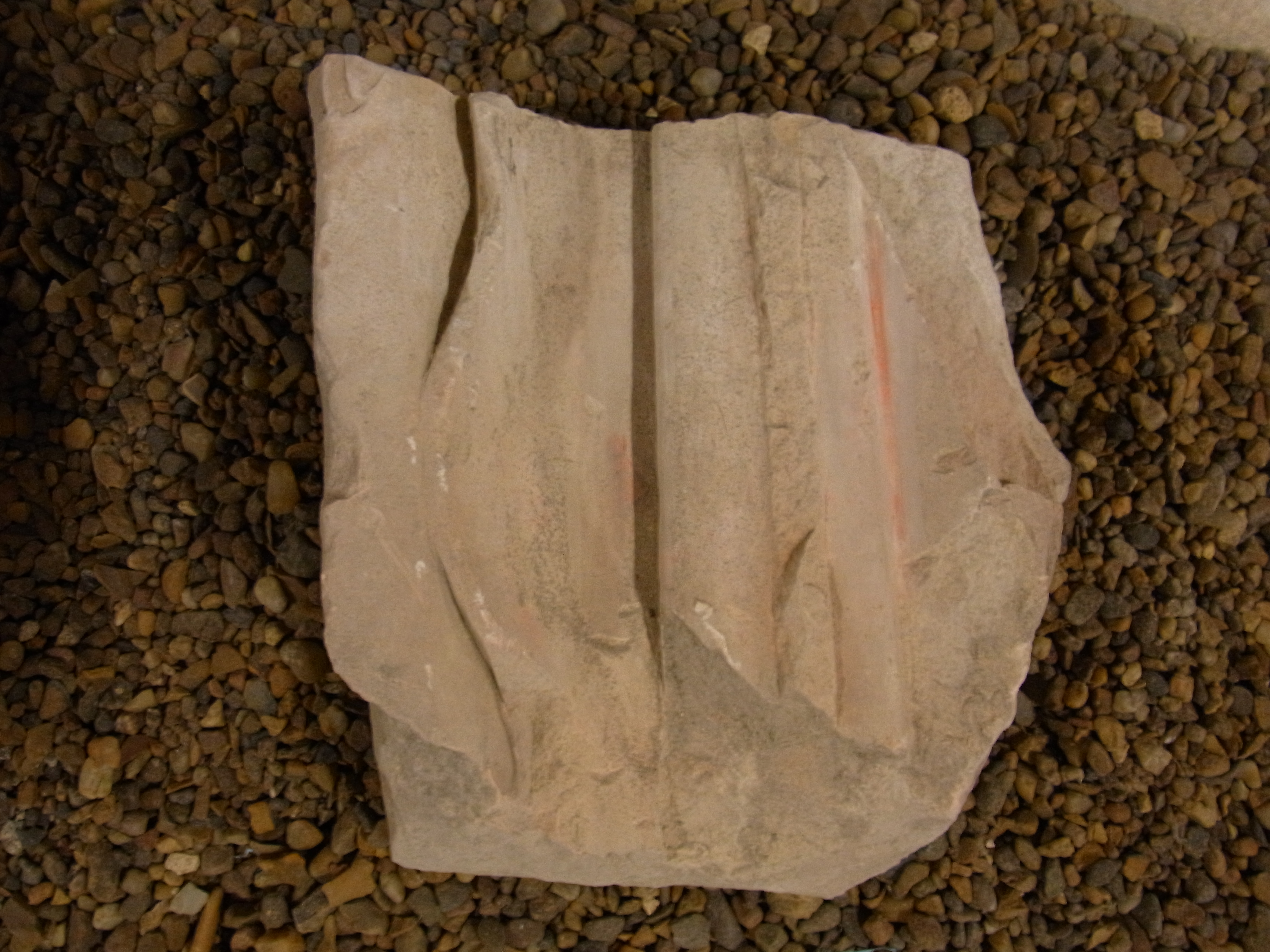 Fragment sculpté d'un motif de drapé