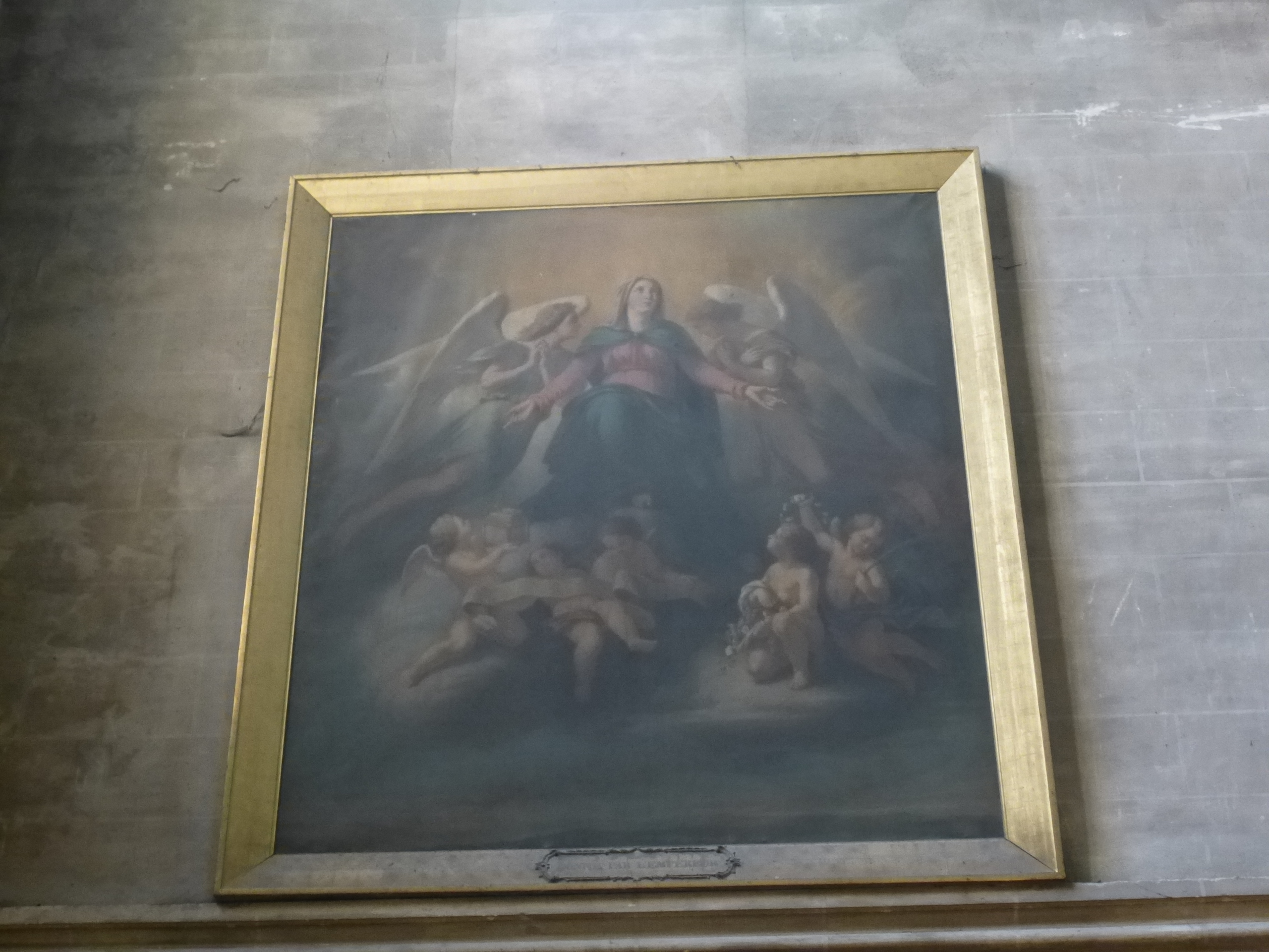 tableau : L'Assomption de la Vierge et son cadre - © Ministère de la Culture (France), Direction régionale des affaires culturelles de Bourgogne-Franche-Comté – Diffusion restreinte