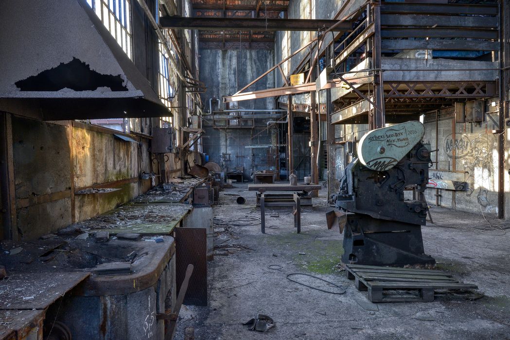 atelier mécanique dans la partie ouest du lavoir 