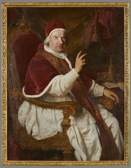 Tableau : Portrait du Pape Benoit XIV - © conservation régionale des Monuments historiques Bourgogne-Franche-Comté