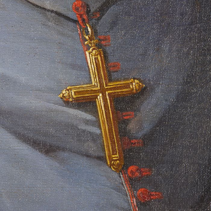 Tableau : Portrait de Mgr de Durfort, détail - © conservation régionale des Monuments historiques Bourgogne-Franche-Comté