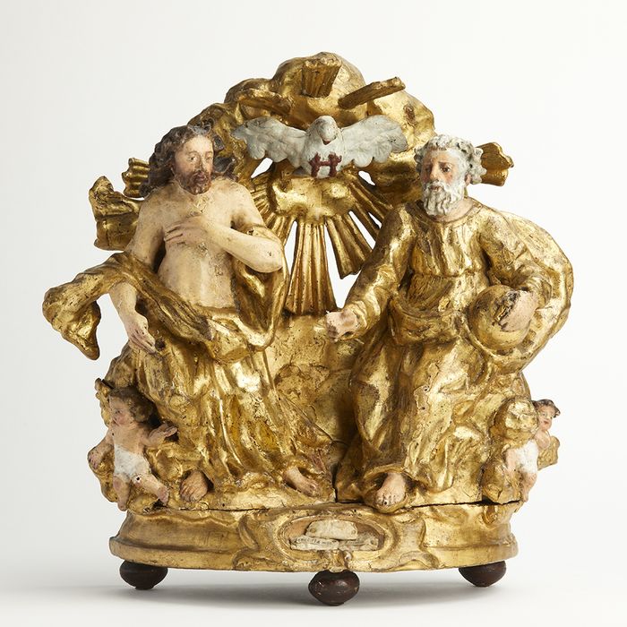 Groupe sculpté (statue-reliquaire) : Trinité 