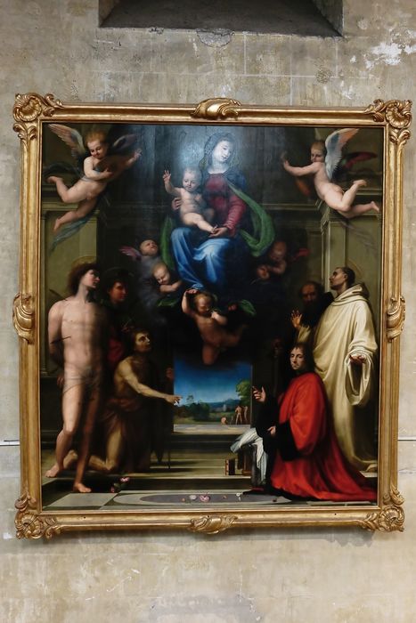 Tableau (panneau peint) : Vierge aux saints - Vue générale