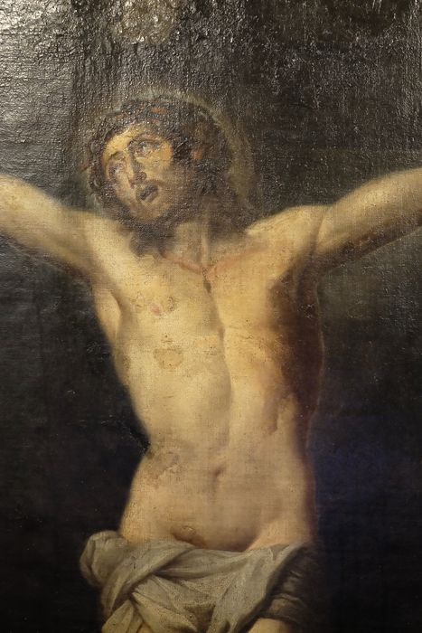 Tableau : Mr de Gramont devant le Christ de Trevisani - Vue partielle