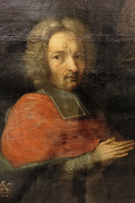 Tableau : Mr de Gramont devant le Christ de Trevisani - Vue de détail : donateur en buste