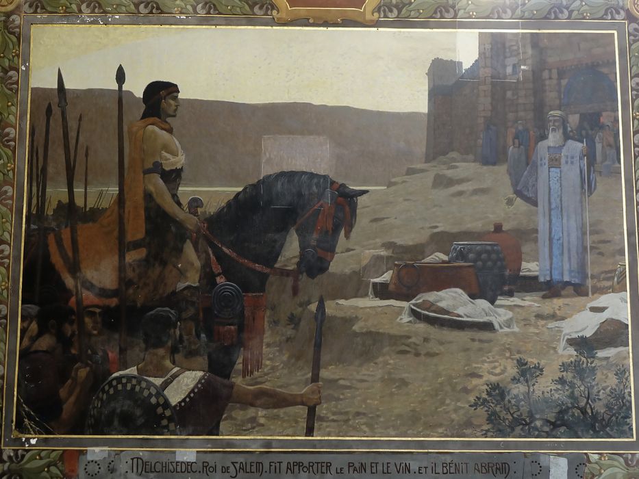 Peinture monumentale : la Cène et scènes bibliques - Vue générale : Melchisedech