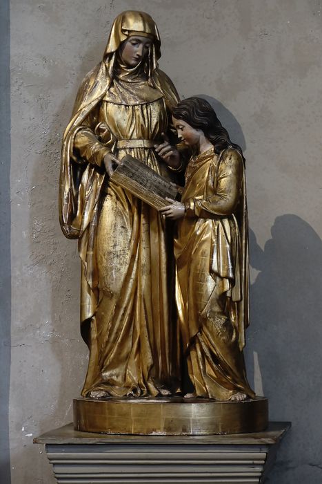 Groupe sculpté : Education de la Vierge - Vue générale
