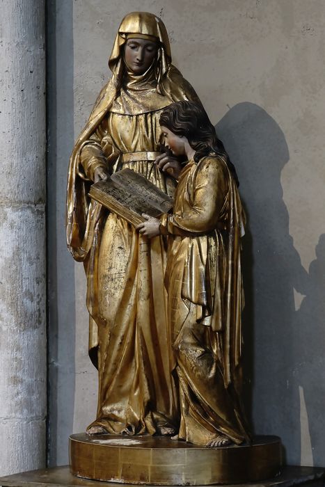 Groupe sculpté : Education de la Vierge - Vue générale