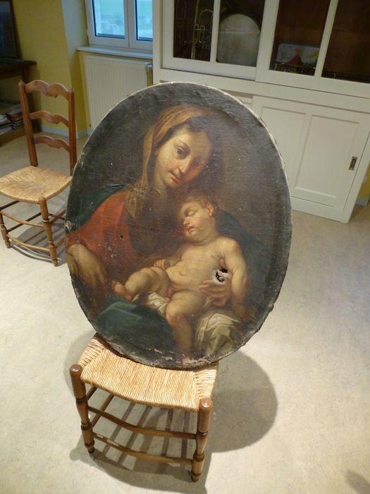 tableau et son cadre : Vierge à l'Enfant