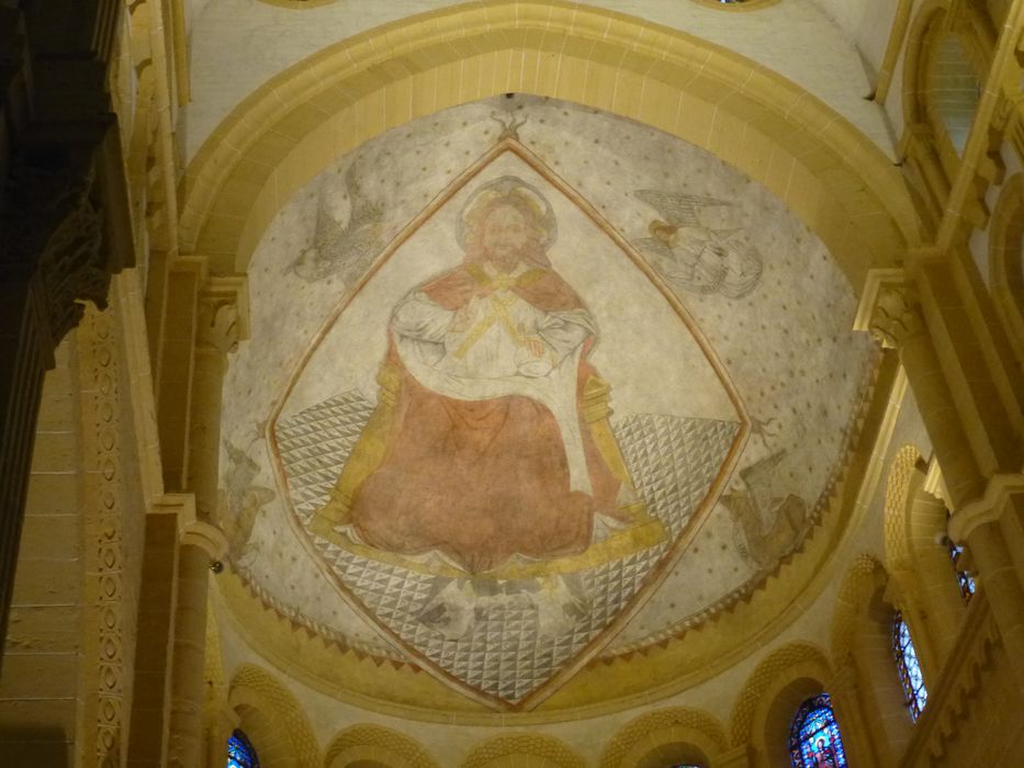 peinture monumentale : le Christ en gloire entouré des symboles des quatre évangélistes