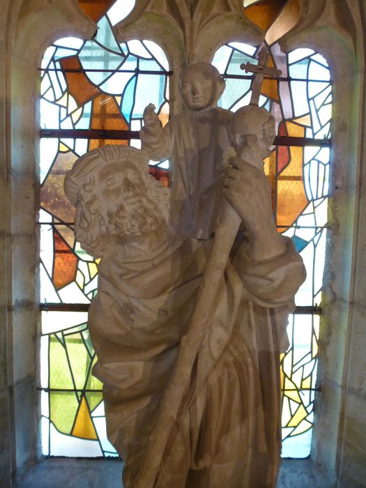 statue : Saint Christophe, détail buste