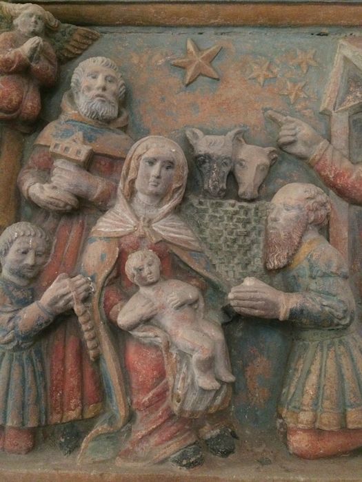 bas-relief : l'Adoration des Mages, détail central