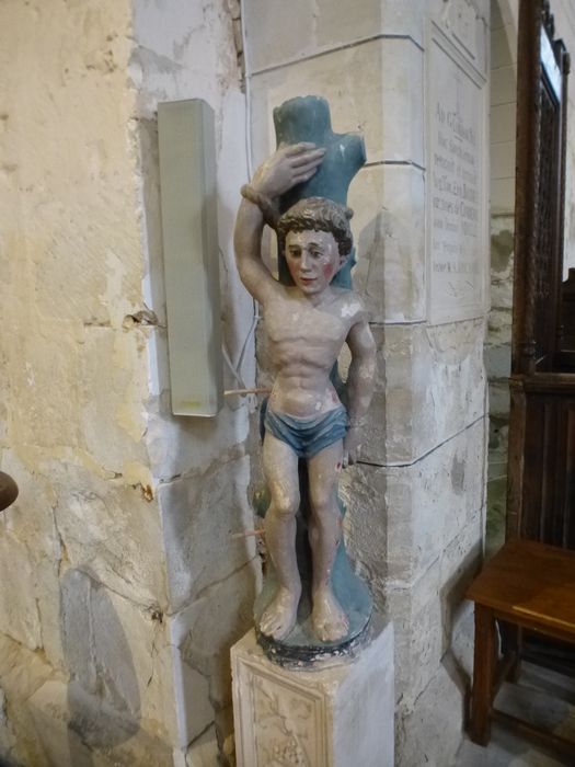 statue : Saint Sébastien - © Ministère de la Culture (France), Direction régionale des affaires culturelles de Bourgogne-Franche-Comté, tous droits réservés