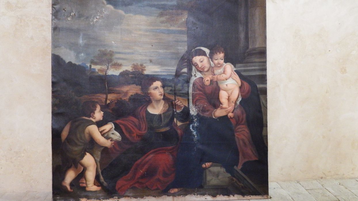 tableau : Vierge à l'enfant et saint Jean-Baptiste - © Ministère de la Culture (France), Direction régionale des affaires culturelles de Bourgogne-Franche-Comté, tous droits réservés