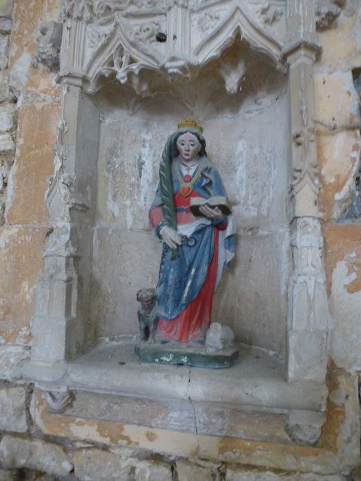 statue : Martyre au chien et au mouton (Sainte Marguerite) - © Ministère de la Culture (France), Direction régionale des affaires culturelles de Bourgogne-Franche-Comté, tous droits réservés