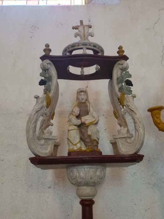 bâton de procession de confrérie : Sainte Anne et la Vierge