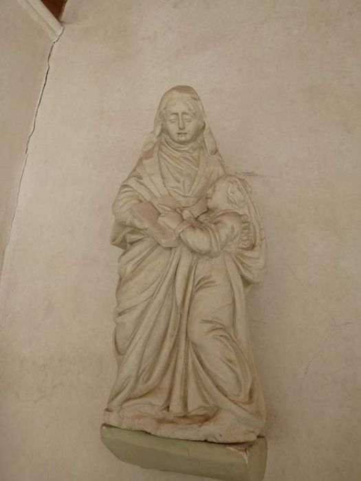 groupe sculpté : Education de la Vierge (l') - © Ministère de la Culture (France), Direction régionale des affaires culturelles de Bourgogne-Franche-Comté, tous droits réservés