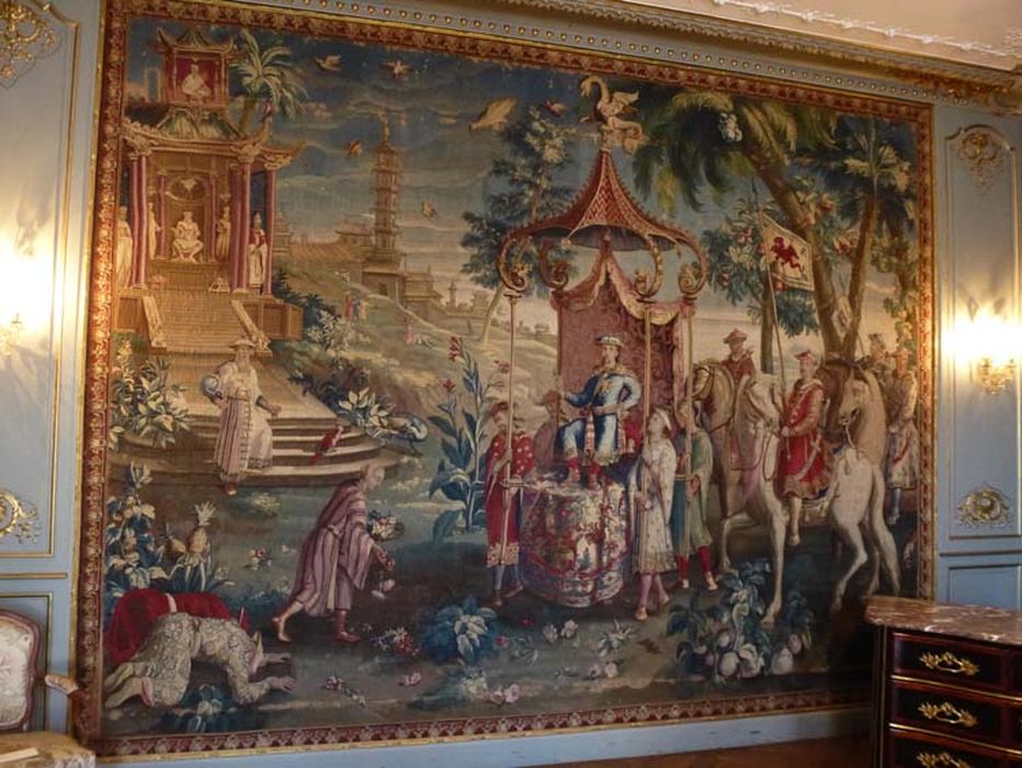 pièce murale de la Tenture de l'Empereur de Chine : Voyage du Prince (le) - © Ministère de la Culture (France), Direction régionale des affaires culturelles de Bourgogne-Franche-Comté – Diffusion restreinte