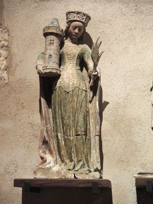 statue : sainte Barbe - © Ministère de la Culture (France), Direction Régionale des Affaires Culturelles de Bourgogne-Franche-Comté – Tous droits réservés