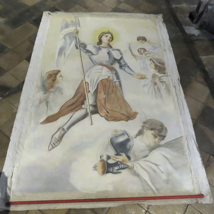 Peinture, cadre : Jeanne d'Arc - Vue générale sans flash - © conservation régionale des Monuments historiques Bourgogne-Franche-Comté