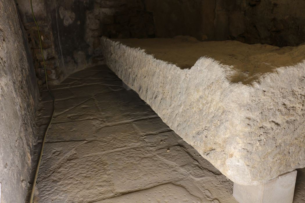 cuve du sarcophage attribué à saint Bénigne, vue partielle