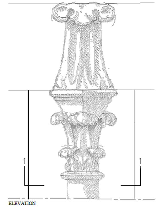 dessin de l'élévation du chapiteau