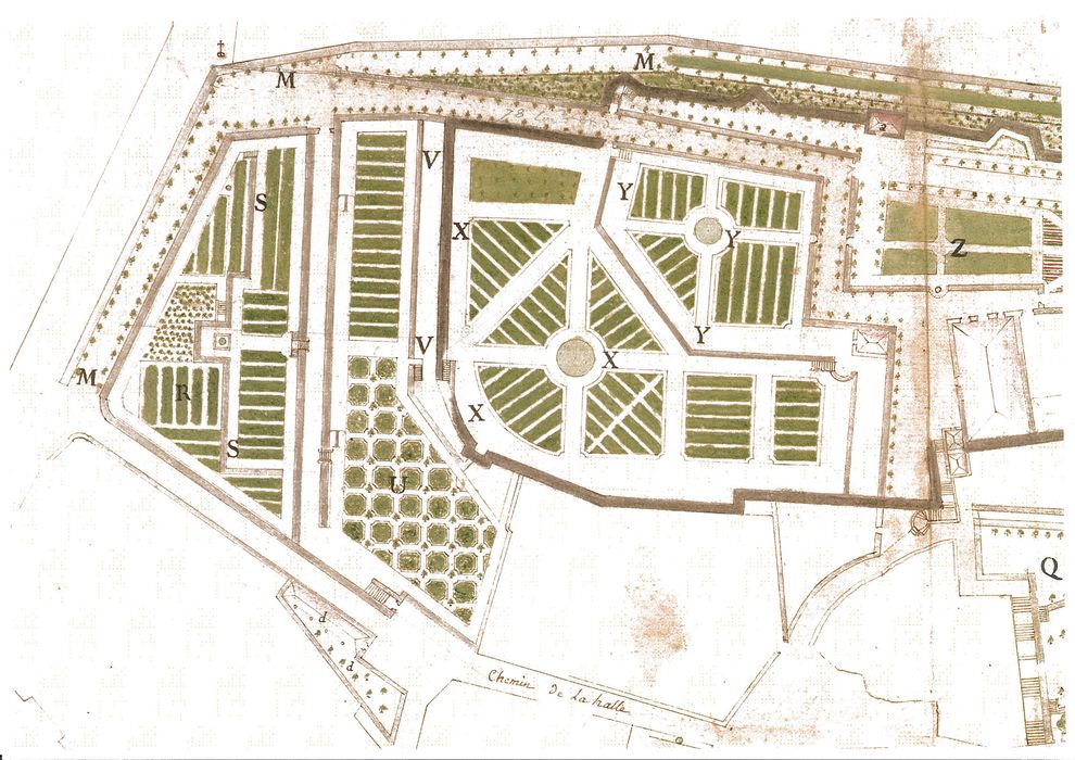 plan des jardins, vue partielle