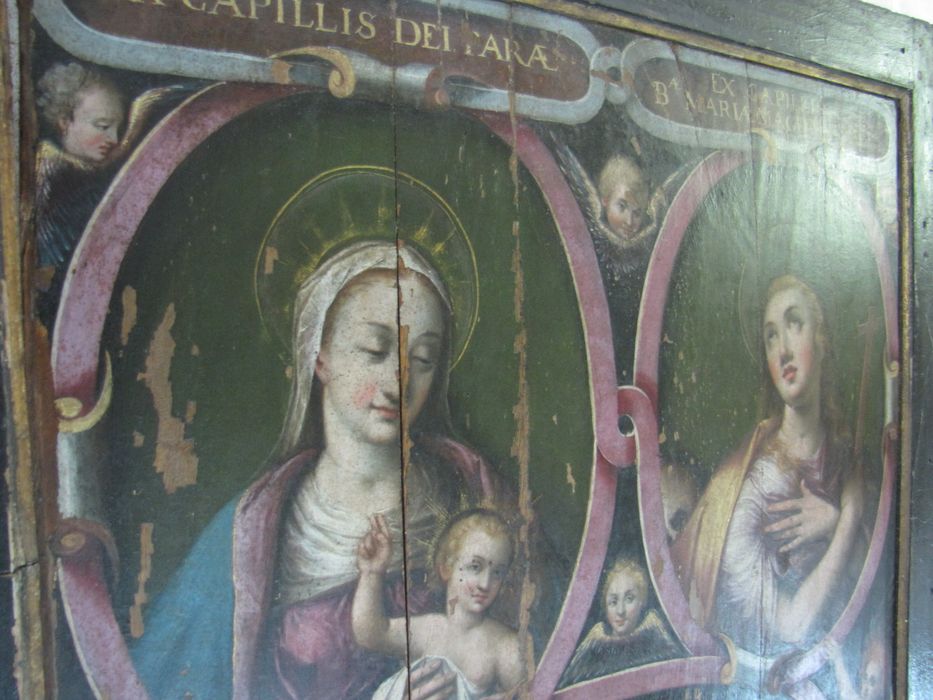 tableau : Vierge, sainte Madeleine, sainte Ursule, saint Denis-l'Aréopagite et saint Polyphème, détail