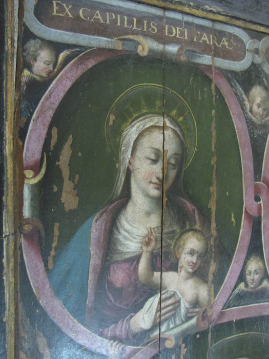 tableau : Vierge, sainte Madeleine, sainte Ursule, saint Denis-l'Aréopagite et saint Polyphème, détail