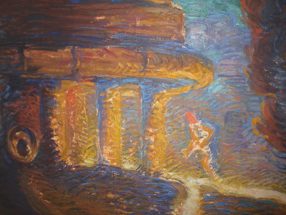 tableau de la coulée d’un haut-fourneau, détail - © Ministère de la Culture (France), Direction Régionale des Affaires Culturelles de Bourgogne-Franche-Comté ; Académie François Bourdon – Tous droits réservés