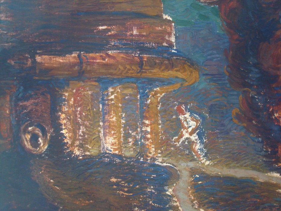 tableau de la coulée d’un haut-fourneau, détail - © Ministère de la Culture (France), Direction Régionale des Affaires Culturelles de Bourgogne-Franche-Comté ; Académie François Bourdon – Tous droits réservés