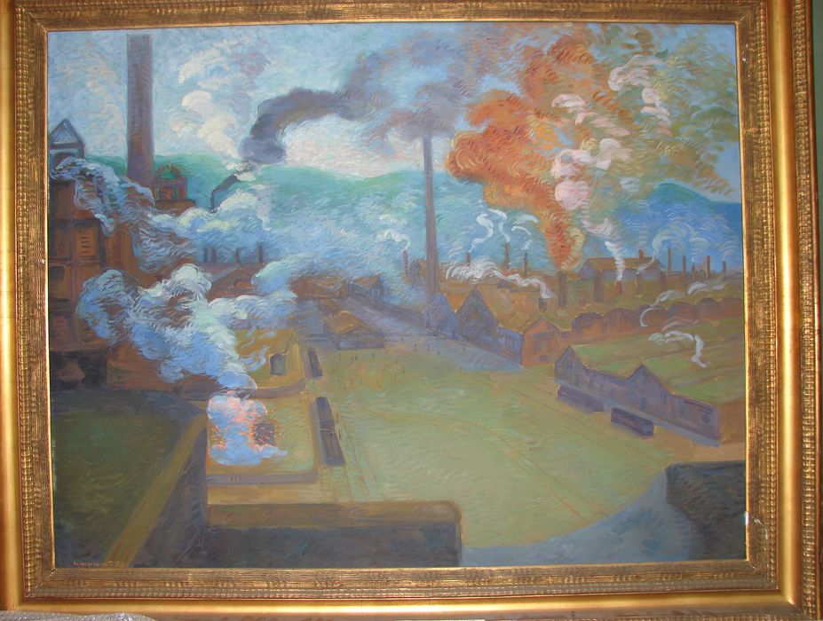 tableau d’une cour du Creusot - © Ministère de la Culture (France), Direction Régionale des Affaires Culturelles de Bourgogne-Franche-Comté ; Académie François Bourdon – Tous droits réservés