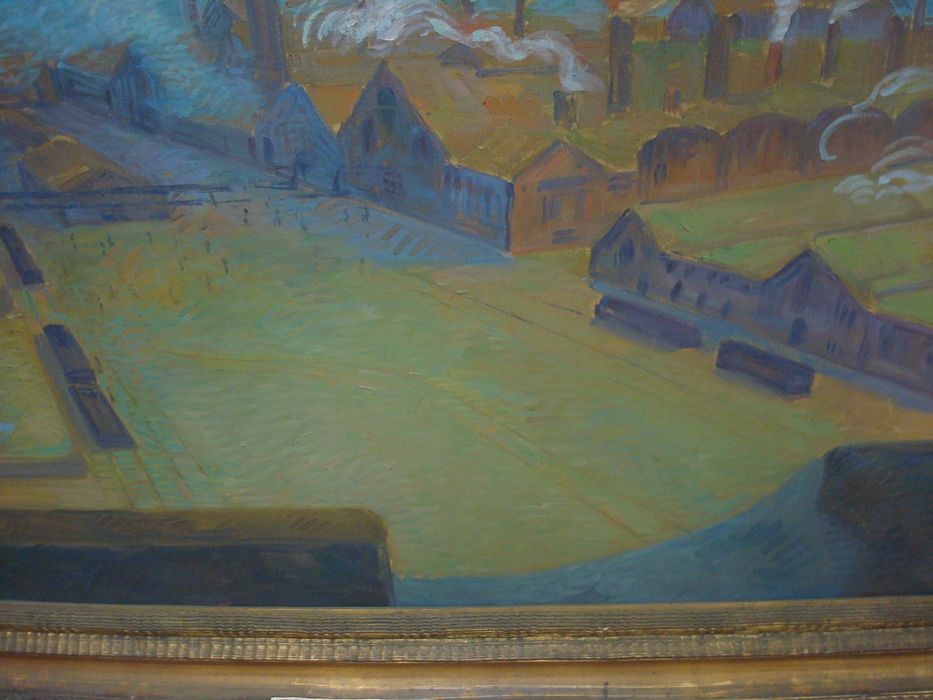 tableau d’une cour du Creusot, détail - © Ministère de la Culture (France), Direction Régionale des Affaires Culturelles de Bourgogne-Franche-Comté ; Académie François Bourdon – Tous droits réservés