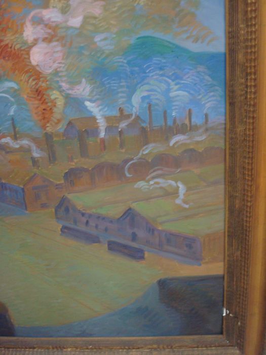 tableau d’une cour du Creusot, détail - © Ministère de la Culture (France), Direction Régionale des Affaires Culturelles de Bourgogne-Franche-Comté ; Académie François Bourdon – Tous droits réservés